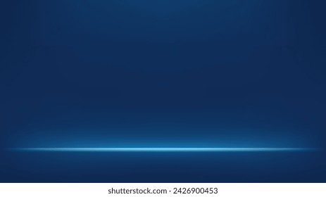 Blue Background. Blue studio room background. Blue background with light effects. Empty dark room. Space for selling products on the website. Vector illustration.