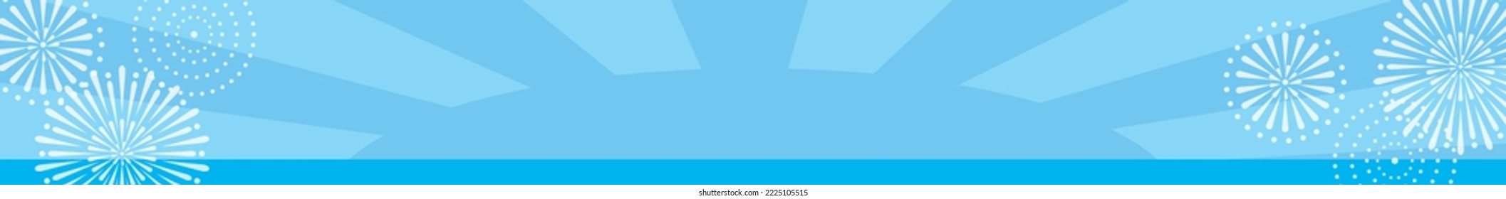 Blue background of the summer fireworks , sky and sea.