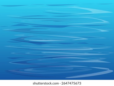 Fondo azul de una superficie de agua con ondas circulares