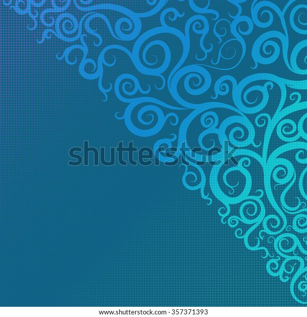 Blue Background Swirls Patterns Corner Vector Stock Vector (Royalty ...