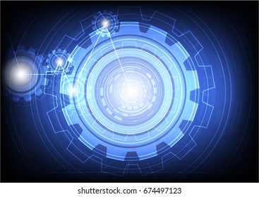 Blue Background, Technology Concept, Illustration Vector.