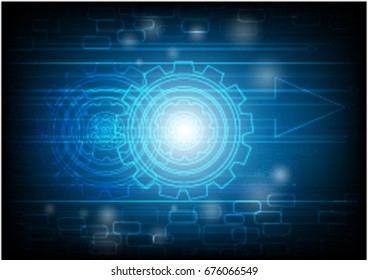 Blue Background, Technology Concept, Illustration Vector.
