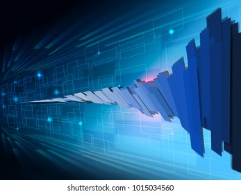 Blue background technology with digital bar sticks,digital background
