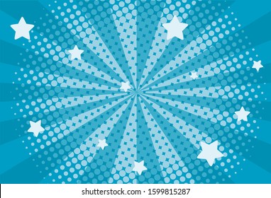 Blue background template with stars illustration
