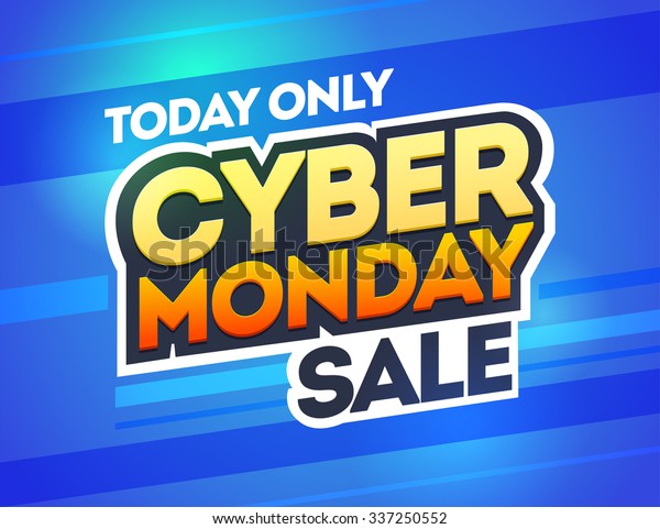 Blue Background Text Cyber Monday Vector Stock Vector (Royalty Free ...