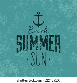 Blue background with text and a summer icon