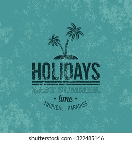 Blue background with text and a summer icon