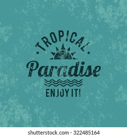 Blue background with text and a summer icon