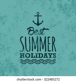 Blue background with text and a summer icon