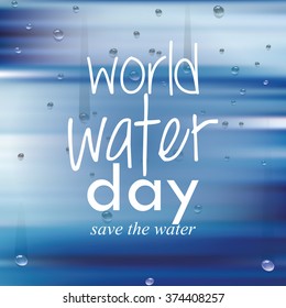 Blue background with text for water day