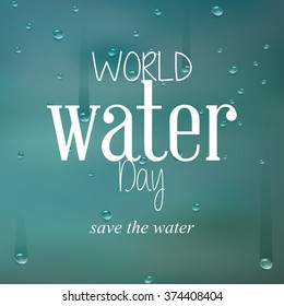 Blue background with text for water day
