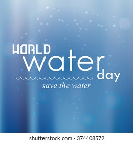 Blue background with text for water day