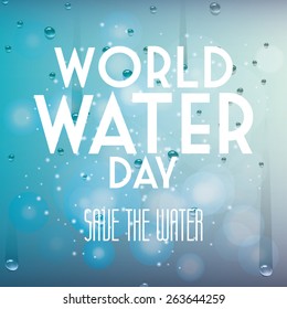 a blue background with text and water for world water day