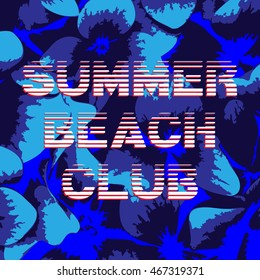 Blue background texture of stylized flowers with text