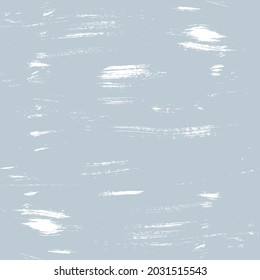 Blue background with the texture of white paint in large strokes. Vector illustration with the effect of irregularities and scuffs. To create a design, page, post, social networks.