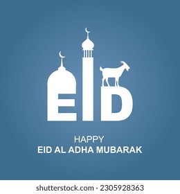 A blue background with a blue background that says happy eid al adha murarak