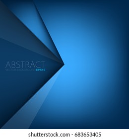 Blue Background Triangle And Corner Element Overlap Layer And Dark Space For Text Design