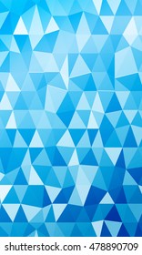 Blue background of triangular elements of varying transparency. Vector illustration. Abstract pattern.