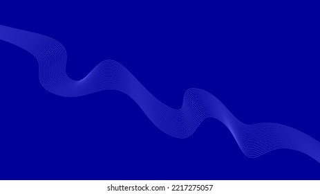 Líneas de onda turquesa de fondo azul. Olas Vivid Blue.  Resumen del flujo de ondas digitales. Ilustración de vectores de línea para el concepto de innovación tecnológica futurista diseño gráfico de fondo moderno EPS 10 Sea.