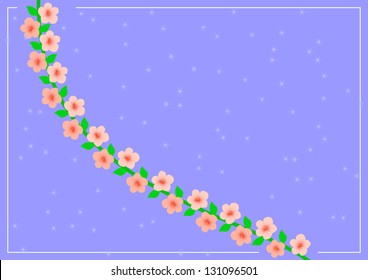 blue background with twig blossoming