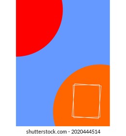 blue background with two half circles on the top and bottom sides