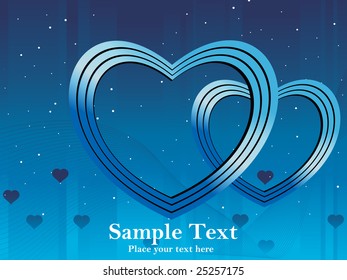 blue background with two heart illustration