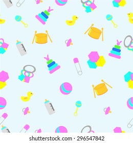 blue Background - various Baby Stuff 
