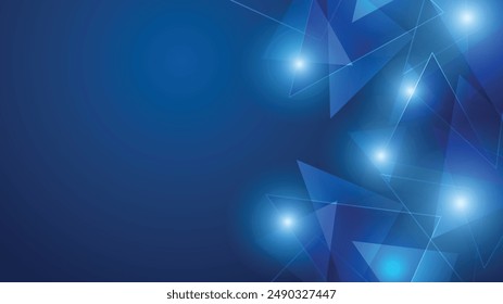 Blue background with various technological elements. Hi-tech computer digital technology concept. Abstract technology communication. Neon glowing lines. Speed and motion blur over dark background.