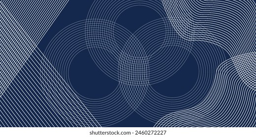 Blue background. Vector abstract, science, futuristic, energy technology concept. Digital image of light rays, stripes lines with blue light over dark blue background vector