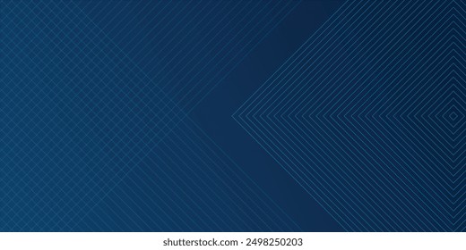 Blue background. Vector abstract, science, futuristic, energy technology concept. Digital image of light rays, stripes lines with blue light over dark blue background