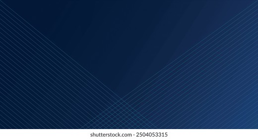 Blue background. Vector abstract, science, futuristic, energy technology concept. Digital image of light rays, stripes lines with blue light over dark blue background