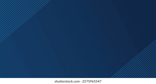 Blue background. Vector abstract, science, futuristic, energy technology concept. Digital image of light rays, stripes lines with blue light over dark blue