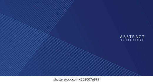 Blue background. Vector abstract, science, futuristic, energy technology concept. Digital image of light rays, stripes lines with blue light over dark blue