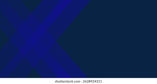 Blue background. Vector abstract, science, futuristic, energy technology concept. Digital image of light rays, stripes lines with blue light over dark blue background