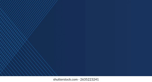 Blue background. Vector abstract, science, futuristic, energy technology concept. Digital image of light rays, stripes lines with blue light over dark blue background