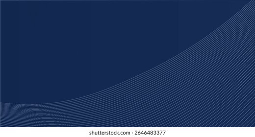 Blue background. Vector abstract, science, futuristic, energy technology concept. Digital image of light rays, stripes lines with blue light over dark blue background
