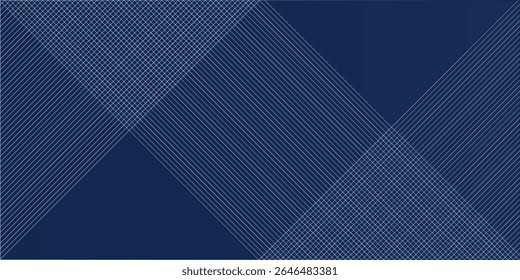 Blue background. Vector abstract, science, futuristic, energy technology concept. Digital image of light rays, stripes lines with blue light over dark blue background