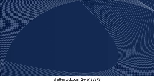 Blue background. Vector abstract, science, futuristic, energy technology concept. Digital image of light rays, stripes lines with blue light over dark blue background