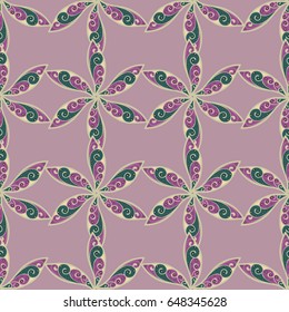 Blue background. Vector ethnic mandalas, doodle background circles.