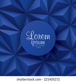 Blue background. Vector geometric background. Can be used in cover design, book design, website background, CD cover, advertising. 