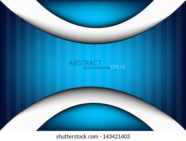 blue background vector illustration paper overlap dimension on white line for text and message design