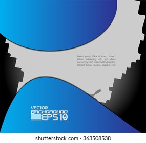 Blue background vector infographic information graphic for message and text design
