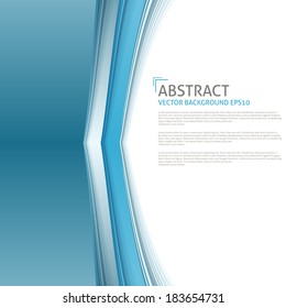 Blue background. Vector line curve with space for text and message design