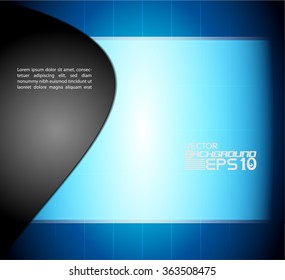 Blue background vector line curve for text and message design
