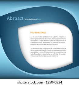 Blue background vector message for text template for design