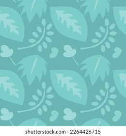 Blue background with with vegetal elements. Decorative seamless pattern for wrapping paper, wallpaper, textile, greeting cards and invitations.
