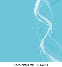 Blue background with water bubbles