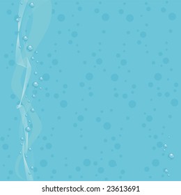 Blue background with water bubbles