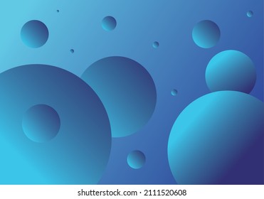 blue background with water bubbles. Volumetric balls on a blue gradient background. 3d background for business cards or wallpapers. New stylish heraldry banner for rektammy. 