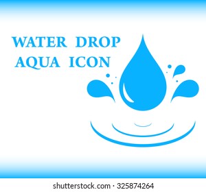 blue background water with drop aqua icon